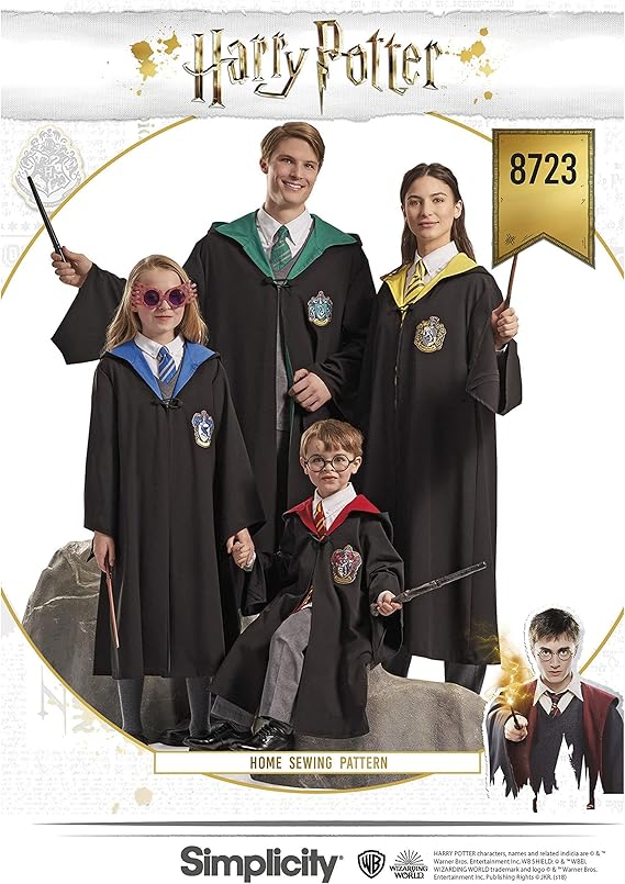 Simplicity 8723 Harry Potter Costume Sewing Pattern, Kids, Teens & Adults, Sizes XS-XL