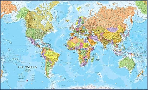 Maps International World Map 84.1 cm (W) x 59.4 cm (H)