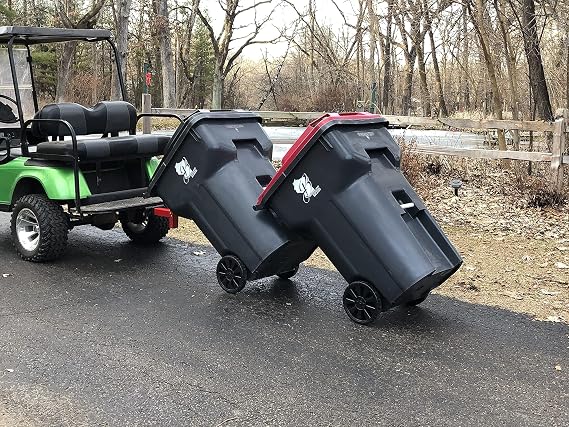 American-Made Premium Single Can Receiver Mounted Garbage Hook with Can Coupler - By Garbage Commander
