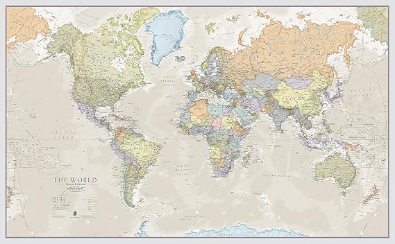 Huge Classic World Map Political Poster - 201 x 116.5 cm